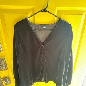 Old Navy Black V-Neck Blouse